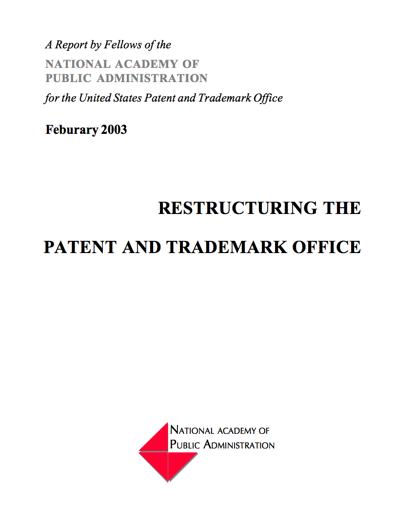 03 13 Restructuringthe Patentand Trademark Office