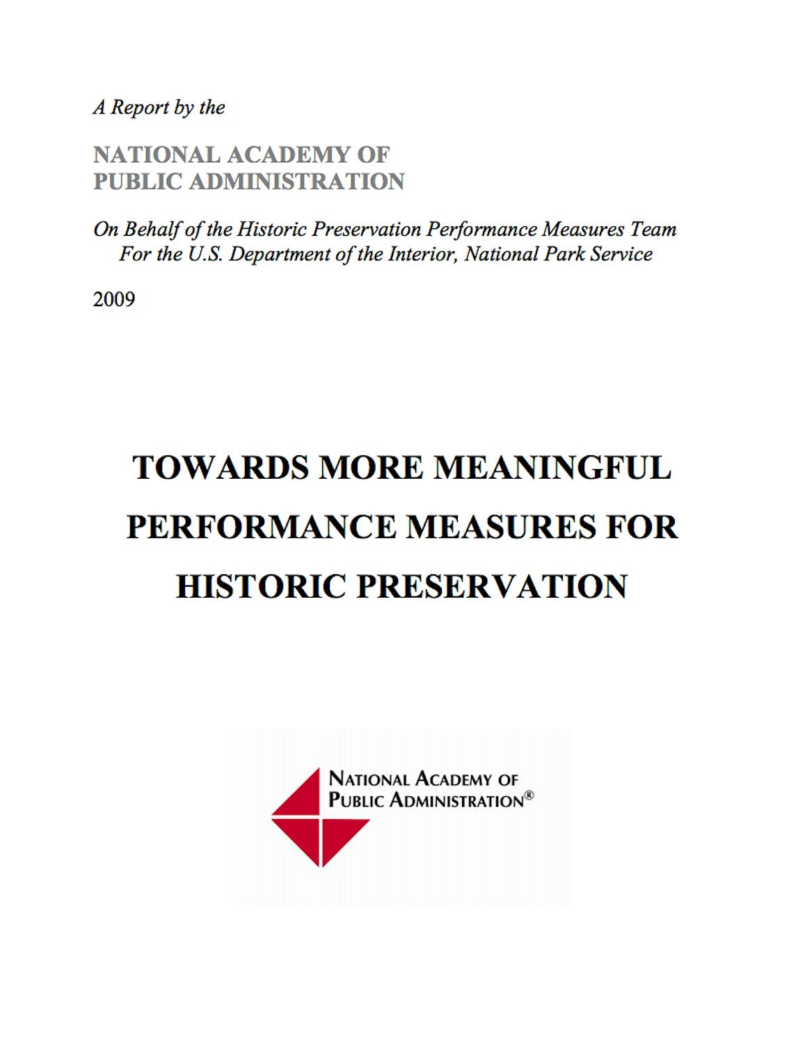 Towards More Meaningful Performance Measures for Historic Preservation