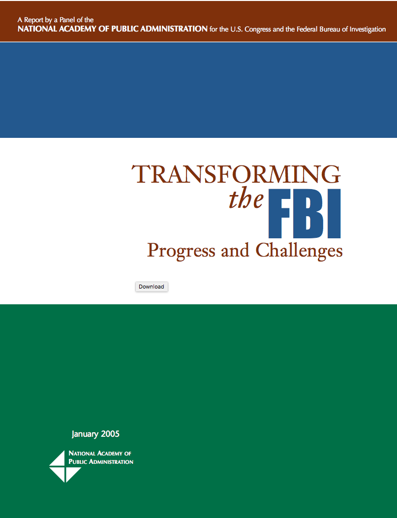 Transforming The FBI: Progress And Challenges - National Academy Of ...