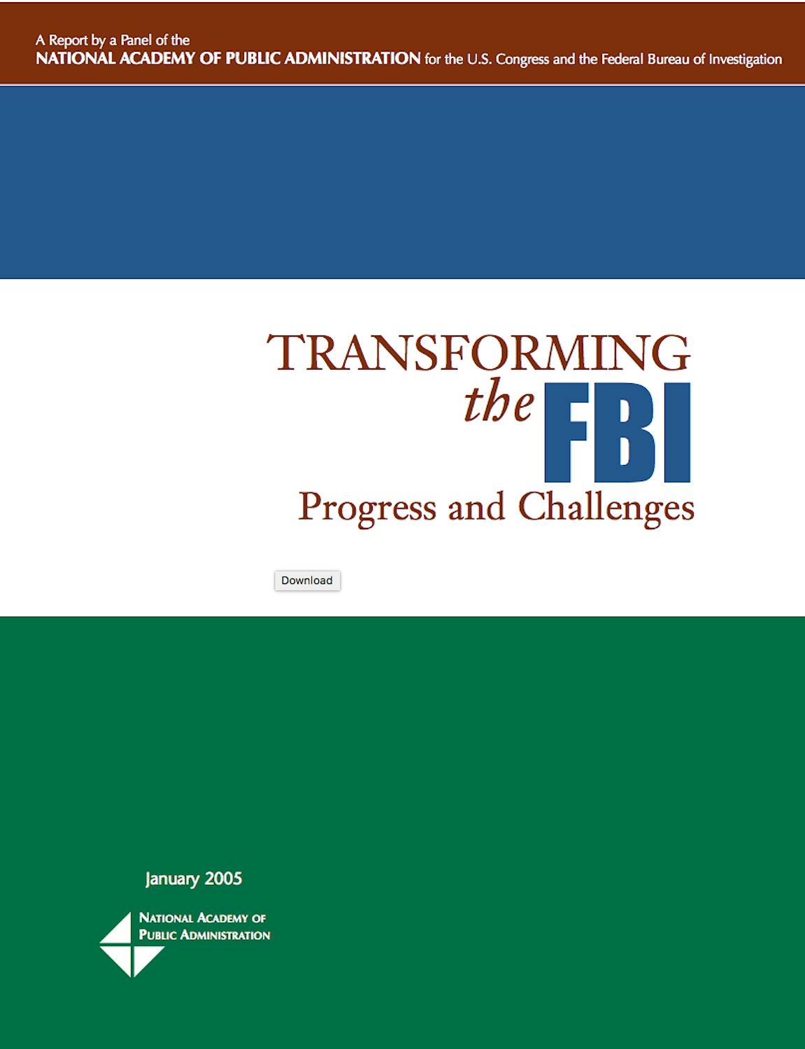 05 Transformingthe FBI Progressand Challenges